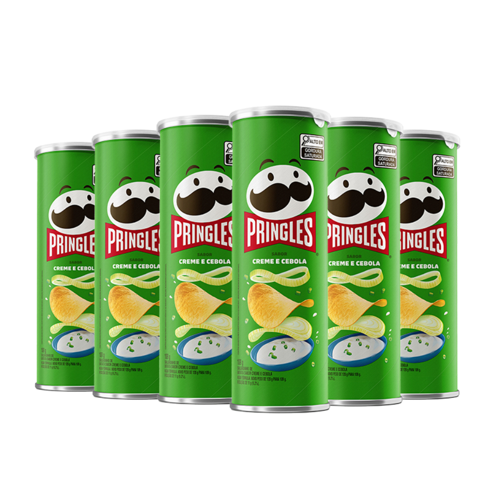 Combo Batata Pringles Creme E Cebola 6 Unidades