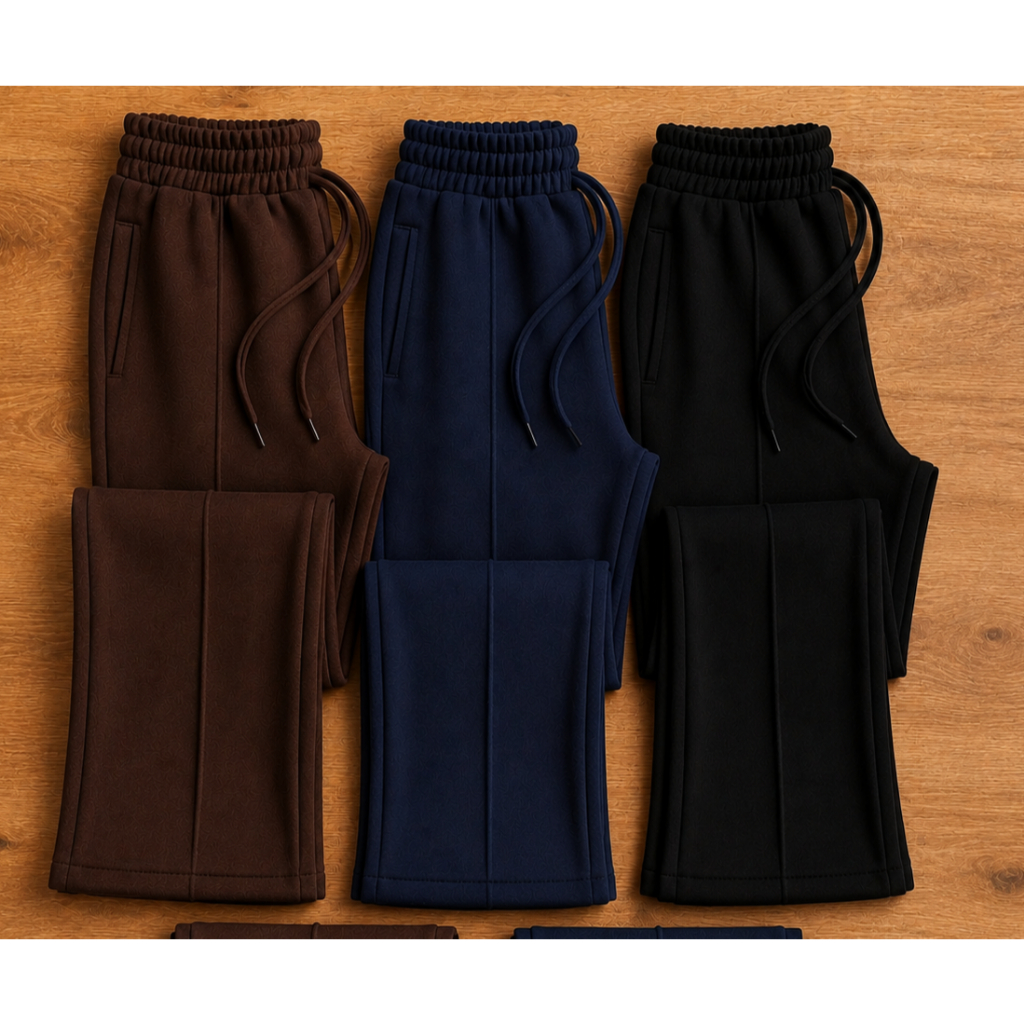 Calça Feminina Moletom Peluciado Pantalona Flanelado Inverno Tendecia 2026