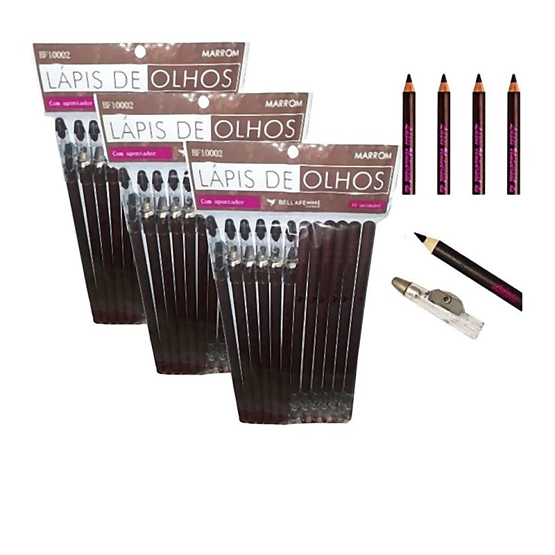 Kit 12 Lápis de Olho Marrom Bella Femme