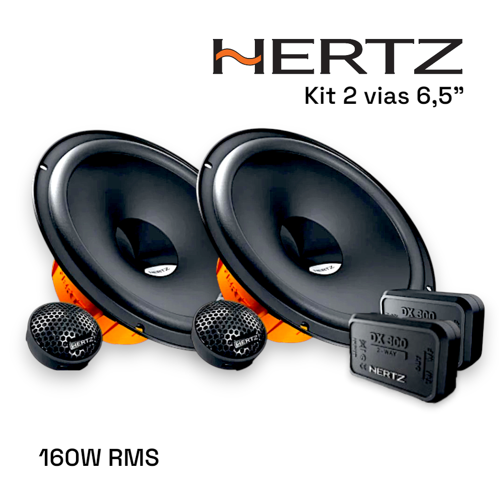 Kit 2 Vias Hertz Dsk165 6 Polegadas 160 Rms Som Automotivo Alto Falante Italiano