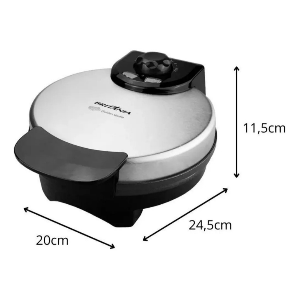 Máquina Golden Waffle 850w Cinza Britânia Cinza
