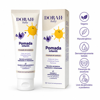 Pomada Infantil Dorah Baby 45g Assaduras Óxido de Zinco Pantenol