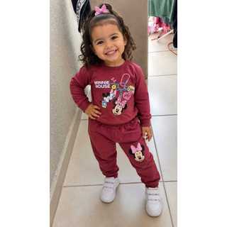 🎀🐭 Conjunto de Frio Minnie Conjunto Infantil Minnie Feminino Moletom Inverno Menina