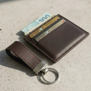 Kit Porta Cartões + Chaveiro Personalizado Couro CNH
