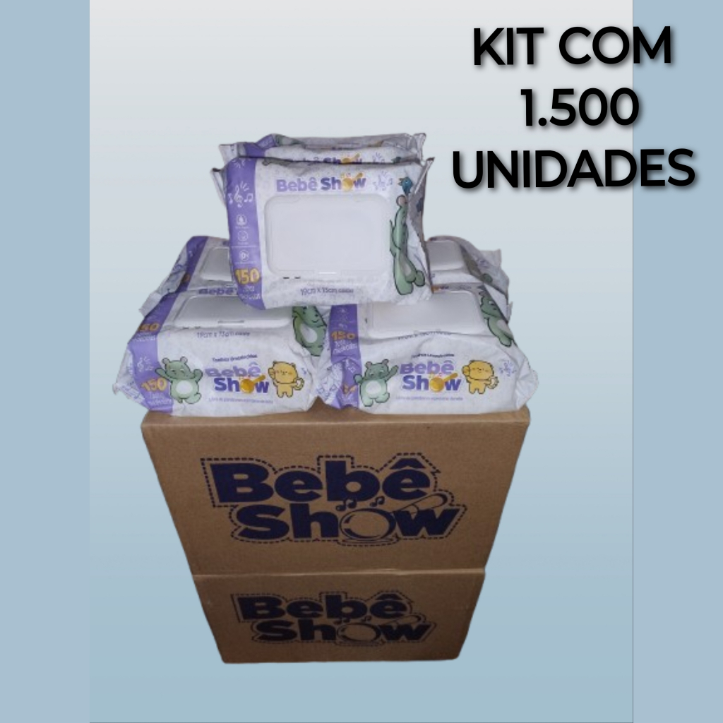Caixa com 1500 Lencinhos Umedecidos Bebê Show – Higiene e Limpeza para Bebês