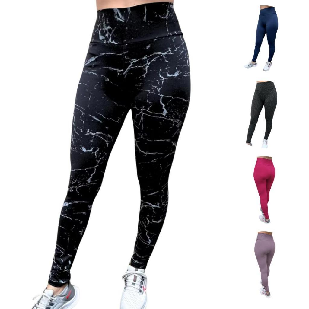Calça Legging Feminina Cintura Alta Suplex Fitness Academia Yoga Pilates Esportiva Modeladora Zero Transparencia P ao G1