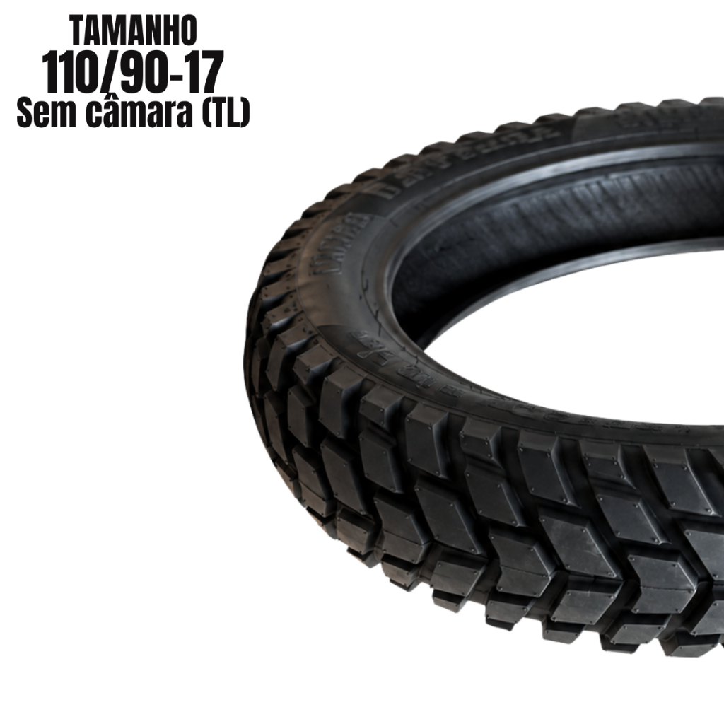 Pneu Levorin 110/90-17 Traseiro TL Moto Duna 2 60P compativel com Honda CG Yamaha Factor — imagem 2 de 2