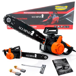 Eletrosserra Motosserra Eletrica Profissional Moto serra 2000W Com Sabre de 16 Polegadas Completa