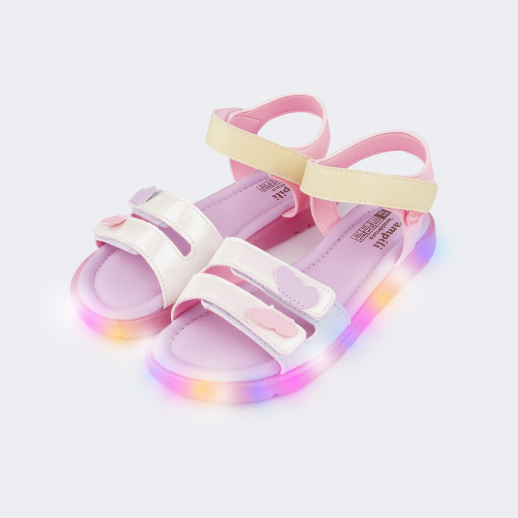 Sandália Led Infantil Borboleta 3D Pampili Lulli