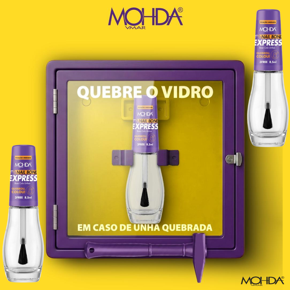 Quebrou Colou !! Nail Bond Express Mohda 8,5ml - Base Cola Unha Fixação Imediata LANÇAMENTO Uze Nails Brilia Volia Humma