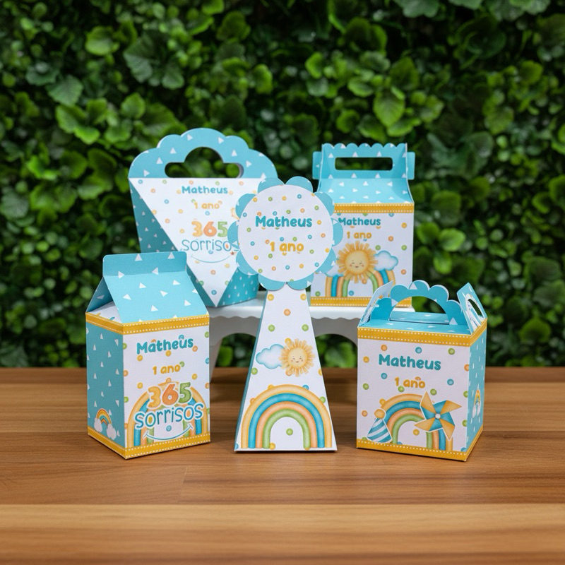 Kit Festa 365 Sorrisos |Lembrancinhas caixinhas decoração Aniversário