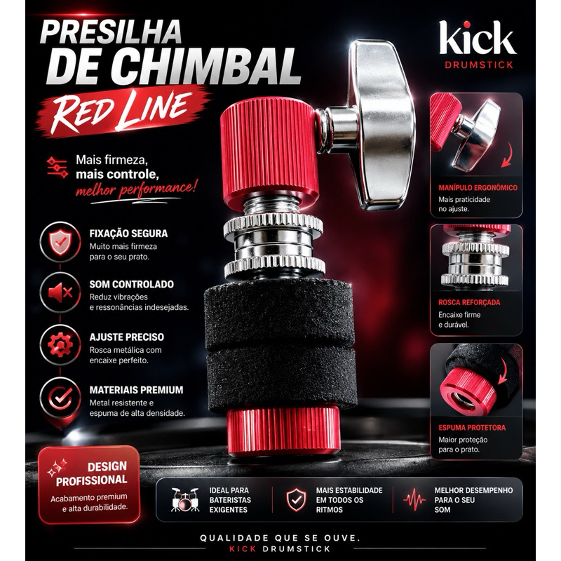Presilha de Chimbal Red Vermelha Robusta