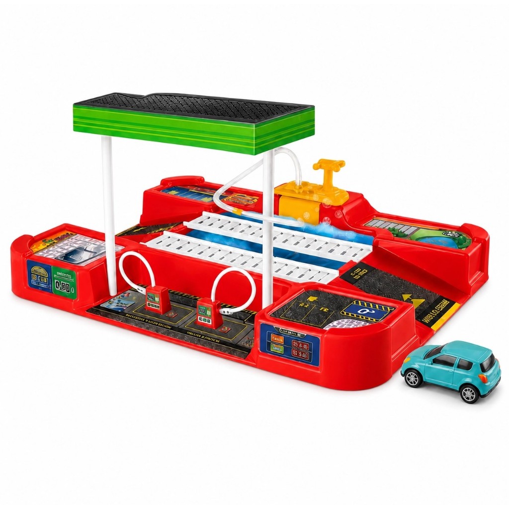Brinquedo Posto Infantil Lava Rápido Funcional Água Real Bombas de Combustível Pista Interativa