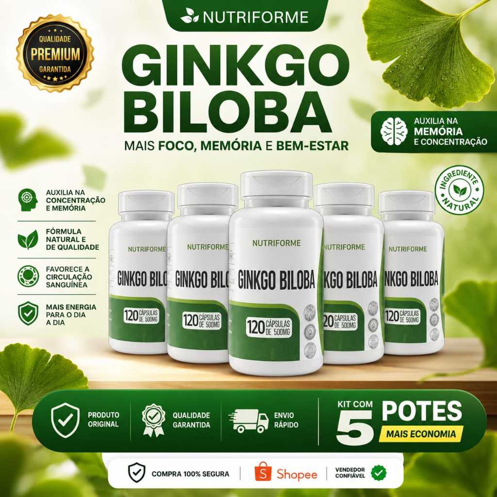 Ginkco Biloba Premium 600 cápsula 100% NATURAL