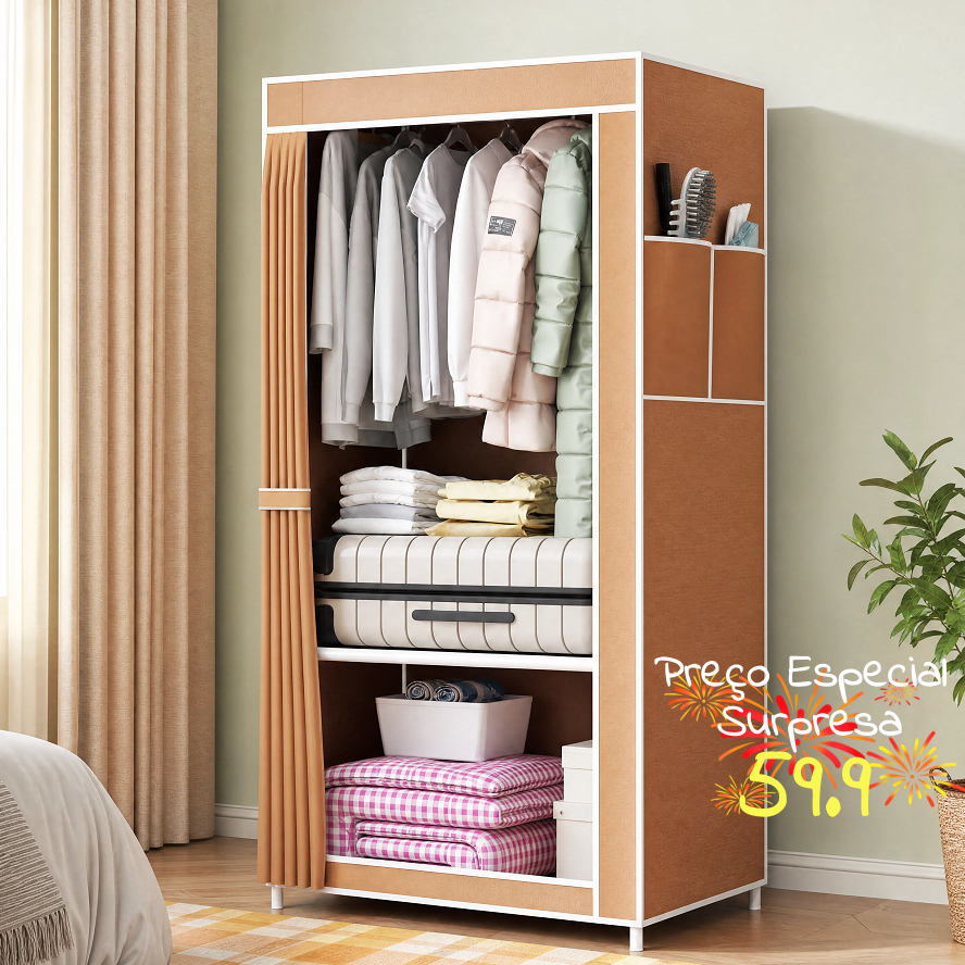 Folding Wardrobe Portable Small Wardrobe 56*44*146