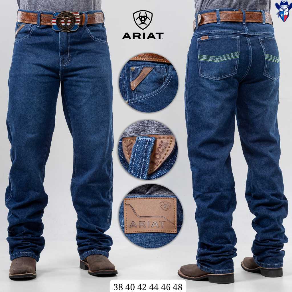 Calça Country Masculina  Ariat Jeans 100% algodão