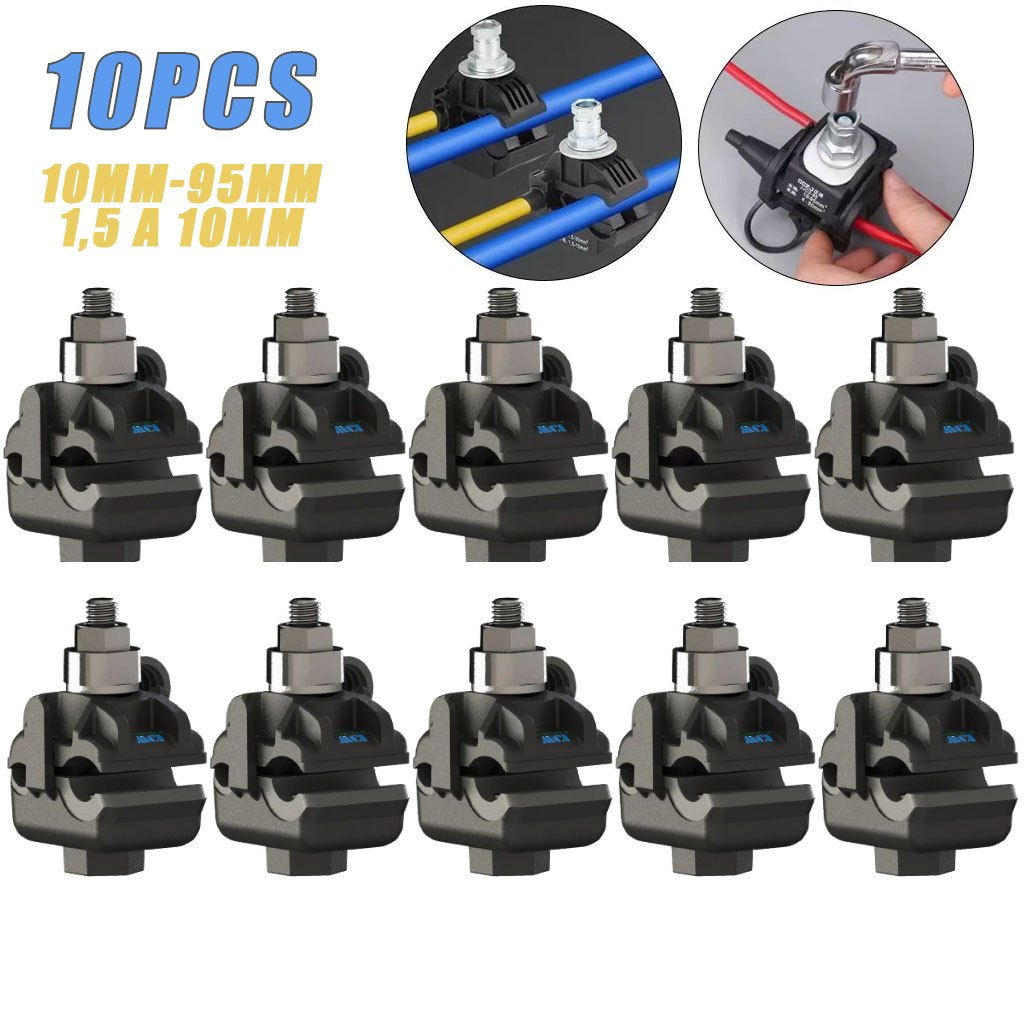 Kit 10 Peças Conector Perfurante 10-95mm Derivação 1,5-10mm²
