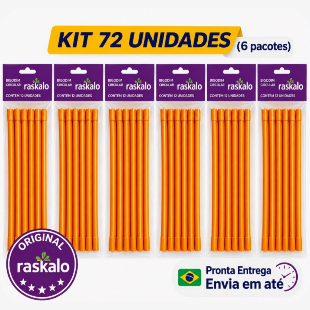 Kit 72 Bigodim Bigudinho Raskalo Nº1 Nº2 Nº3