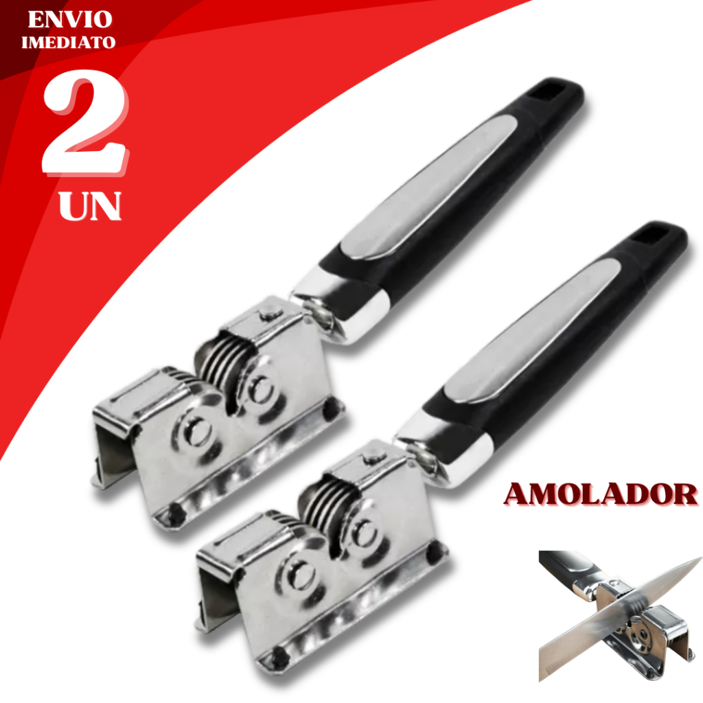 Jogo 2 ou 1 Amolador Afiador de Faca Tesoura Canivete Lâmina Aço Inox Profissional Faca não Corta
