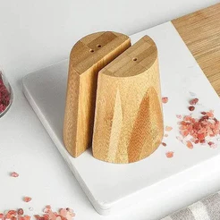 Kit Saleiro e Pimenteiro Em Dupla De Bambu Hauskraft