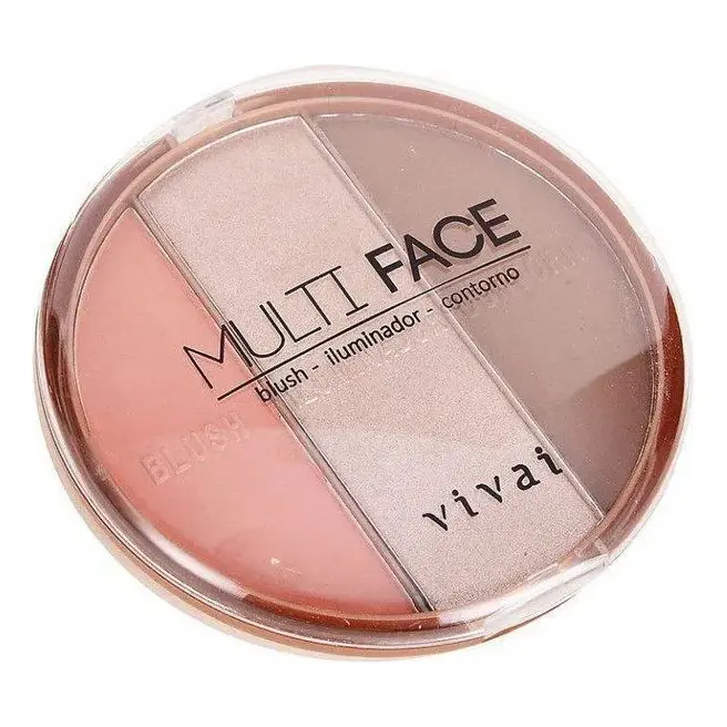 Maquiagem Blush Iluminador contorno Paleta Multi Face 3 em 1 Vivai