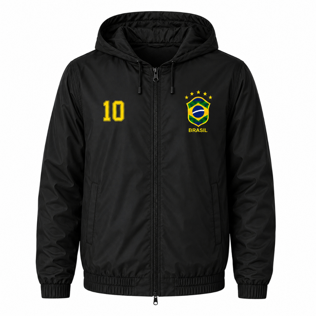 Jaqueta Corta Vento Brasil Unissex Premium Com Capuz Casual Esportiva Streetwear impermeavel Inverno Copa do mundo