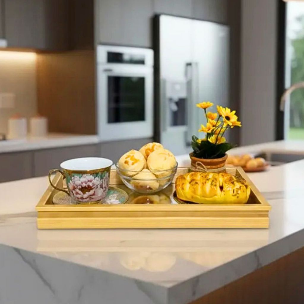 Bandeja Espelhada para Decoração - Cozinha, Salão, Cantinho do Café, Sala - 25x38cm | 22x32cm