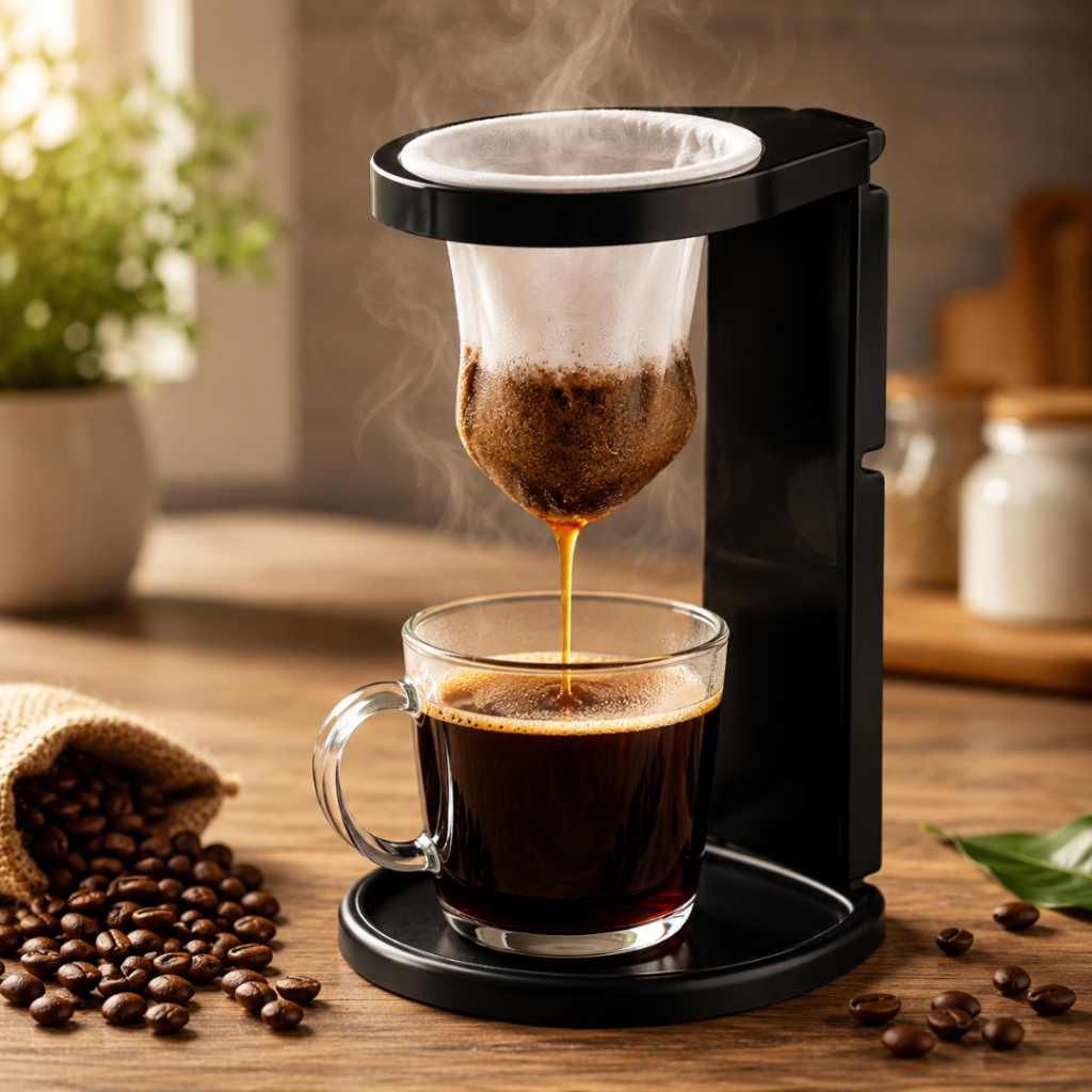 Mini Cafeteira Coador De Pano Café Individual Passador Dobrável Portátil Reutilizável