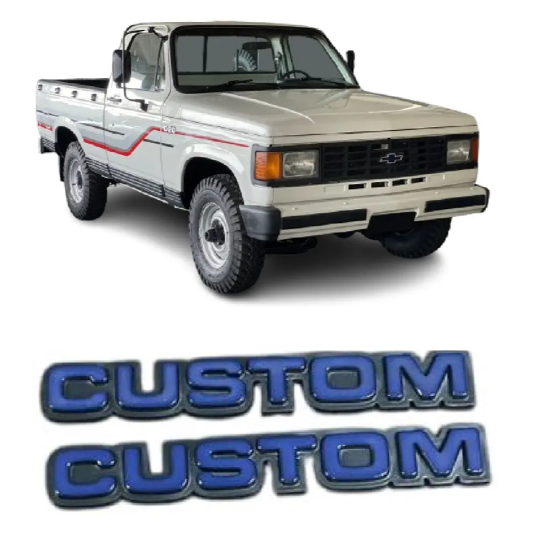 Par Emblema Letreiro Custom D20 1985 86 87 88 89 A 1996 Azul