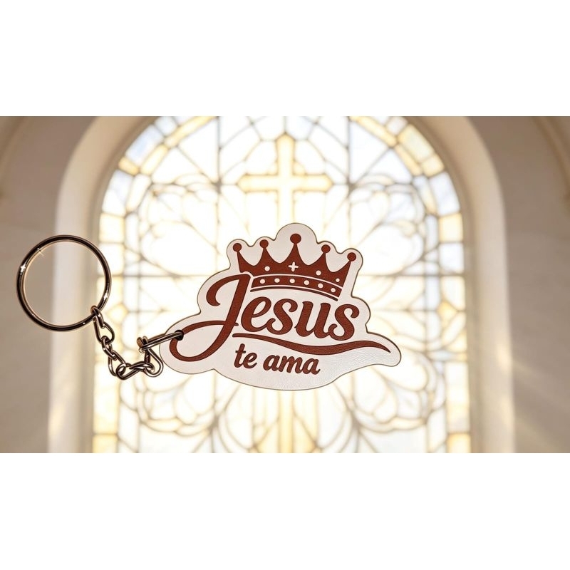 kit 50 chaveiros em MDF com a coroa Jesus te ama por R$ 69,99