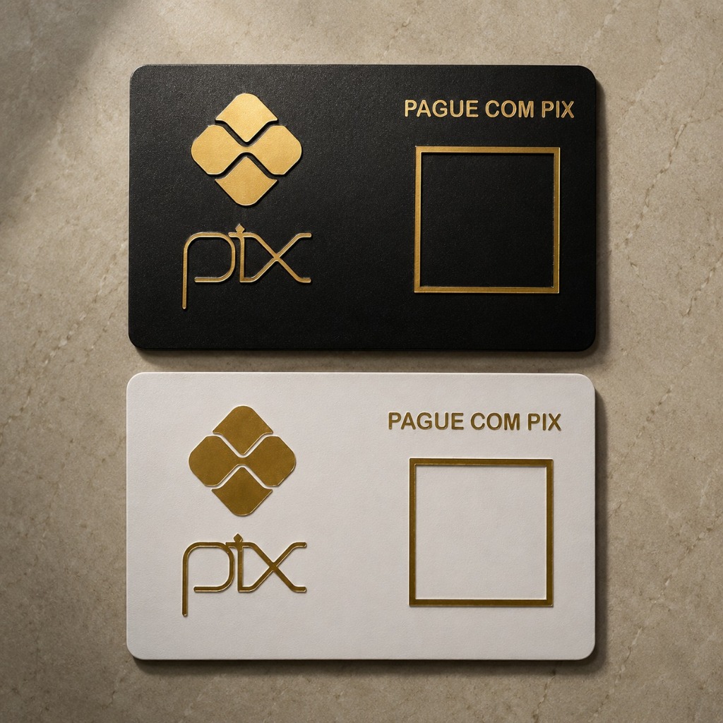 Placa Pix QR Code Decorativa em MDF E ACRÍLICO Premium Branco ou Preto Balcão Parede - Promoção !