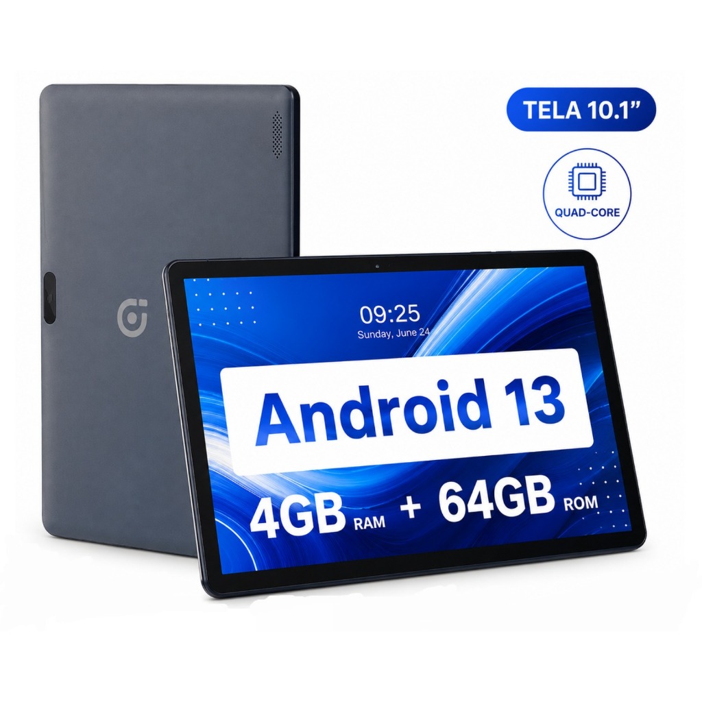 Tablet Pritom Tela Grande 10.1″ Android 13 64GB/2GB RAM Quad Core Chip 3G Telefone GPS 6000 mah