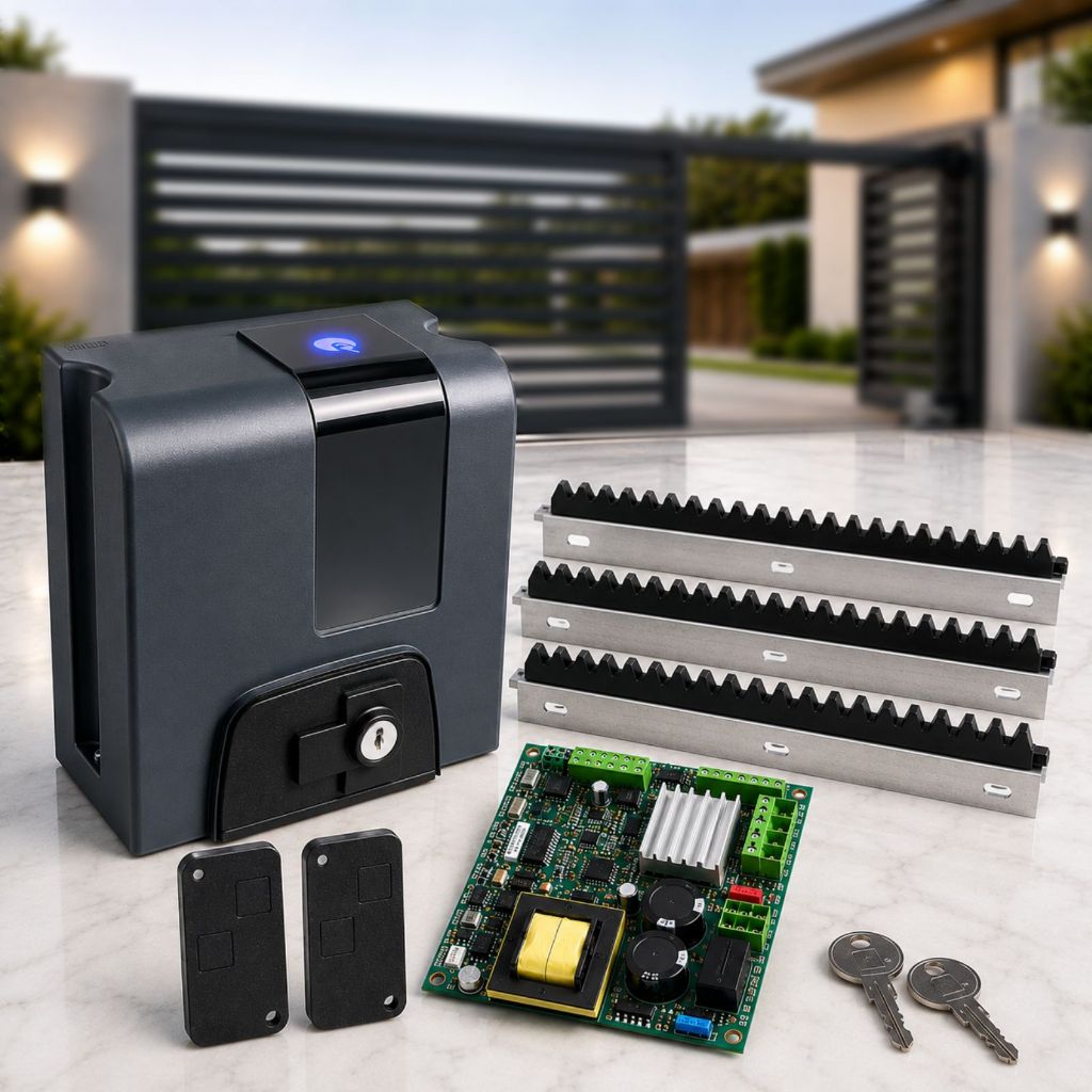 Kit Motor de Portão Dz Nano Nitro Completo Abertura Rápida de 3seg Bivolt Para Portões de até 650kg
