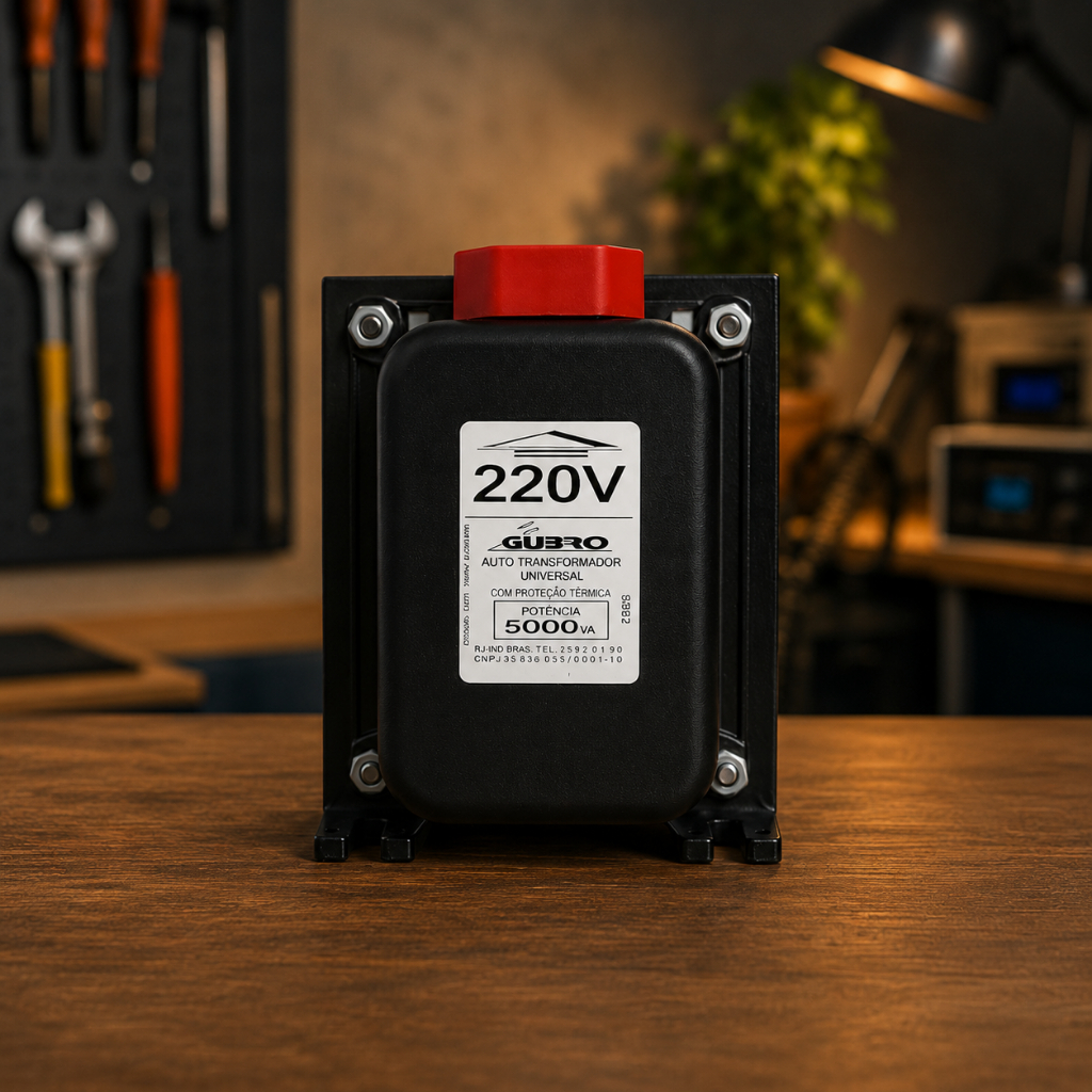AUTO TRANSFORMADOR COM TOMADA FÊMEA 5000VA BIVOLT - GUBRO