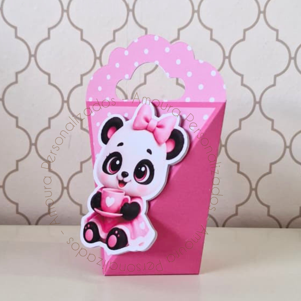 CAIXA TRIANGULOVE PERSONALIZADA PARA LEMBRANCINHAS PANDA |  CAIXINHAS | ANIVERSARIO | PANDINHA