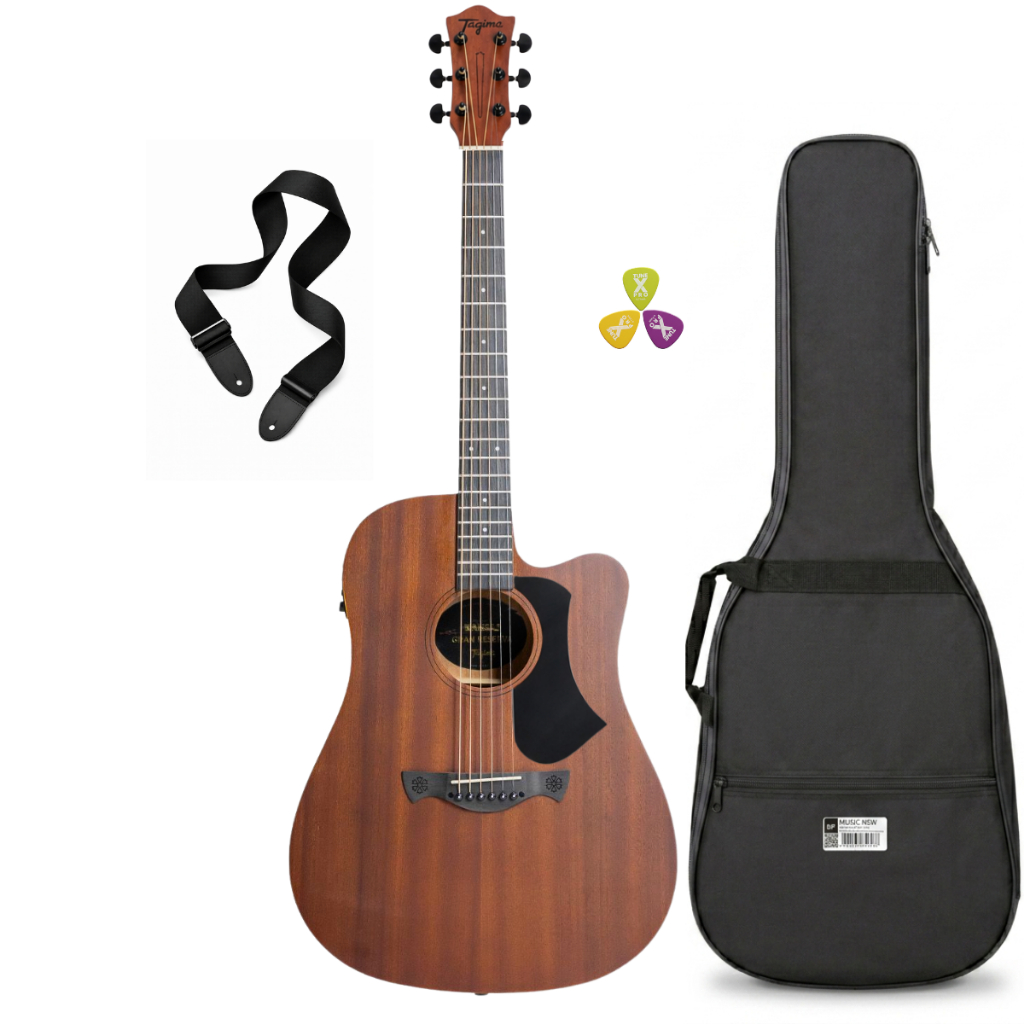 Kit Violão Tagima Folk Cutaway Kansas Gran Reserva Ntop 6 Cordas Premium
