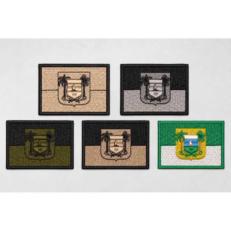 PATCH BANDEIRA RIO GRANDE DO NORTE RN BORDADO MILITAR AIRSOFT VELCRO TAN PRETO VERDE PATCH BANDEIRA RN MILITAR 7 x 5 cm