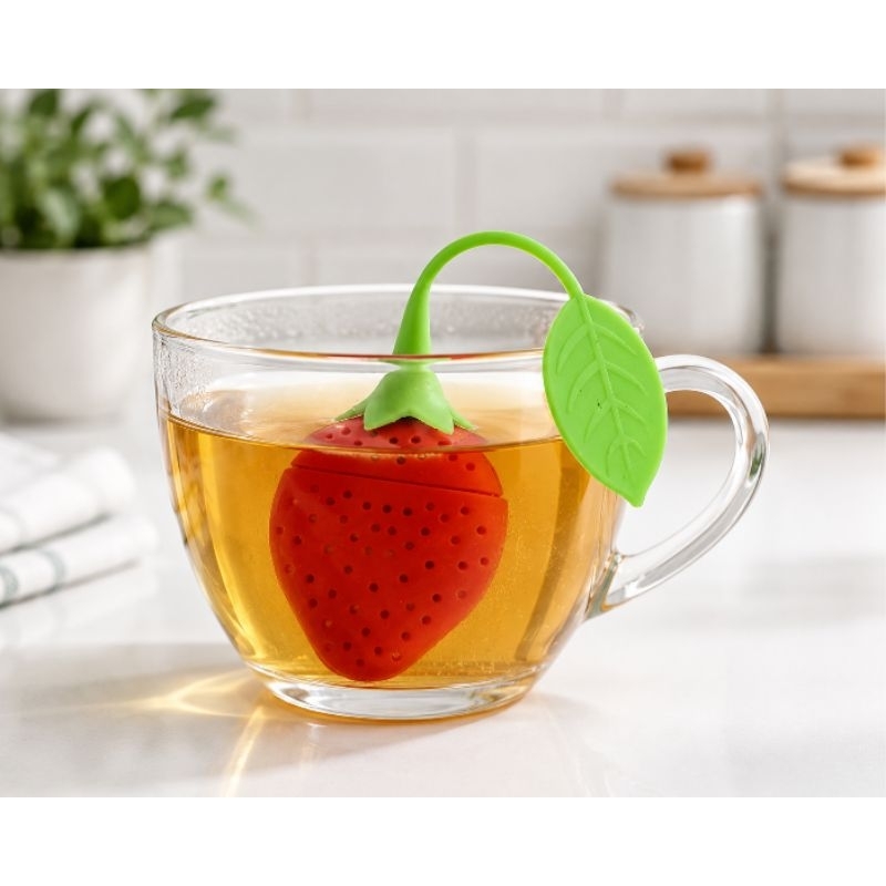 Infusor de chá formato morango em silicone