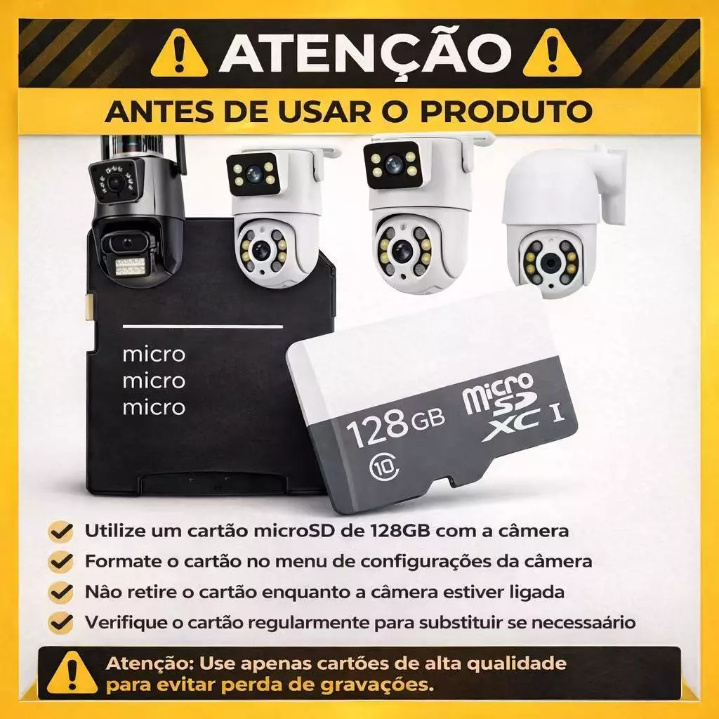 Cartão de Memória MicroSD Classe 10 Ultra – 16GB e 128GB para Monitoramento e Câmeras de Segurança   100% original