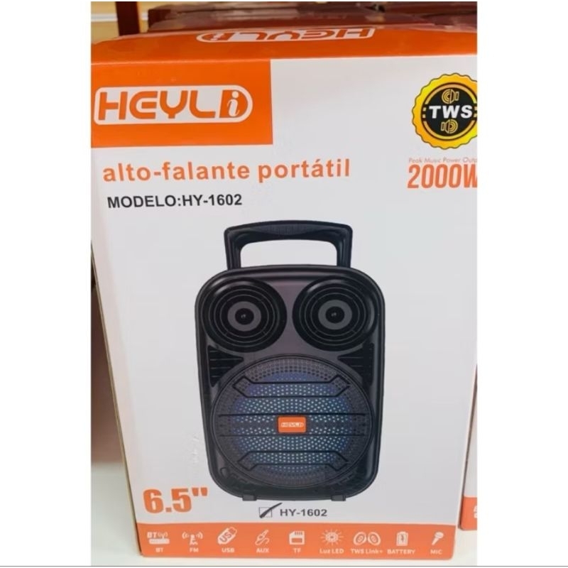 Caixa de Som Portátil com Microfone Karaokê Bluetooth - Conexão Bluetooth, MP3 e Rádio FM