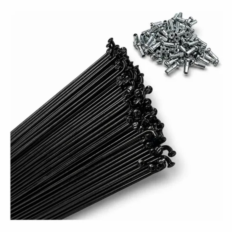 Raios Para Bicicleta Aro 16/20/24/26/29 Aço Zincado Preto Com Niples Cromados