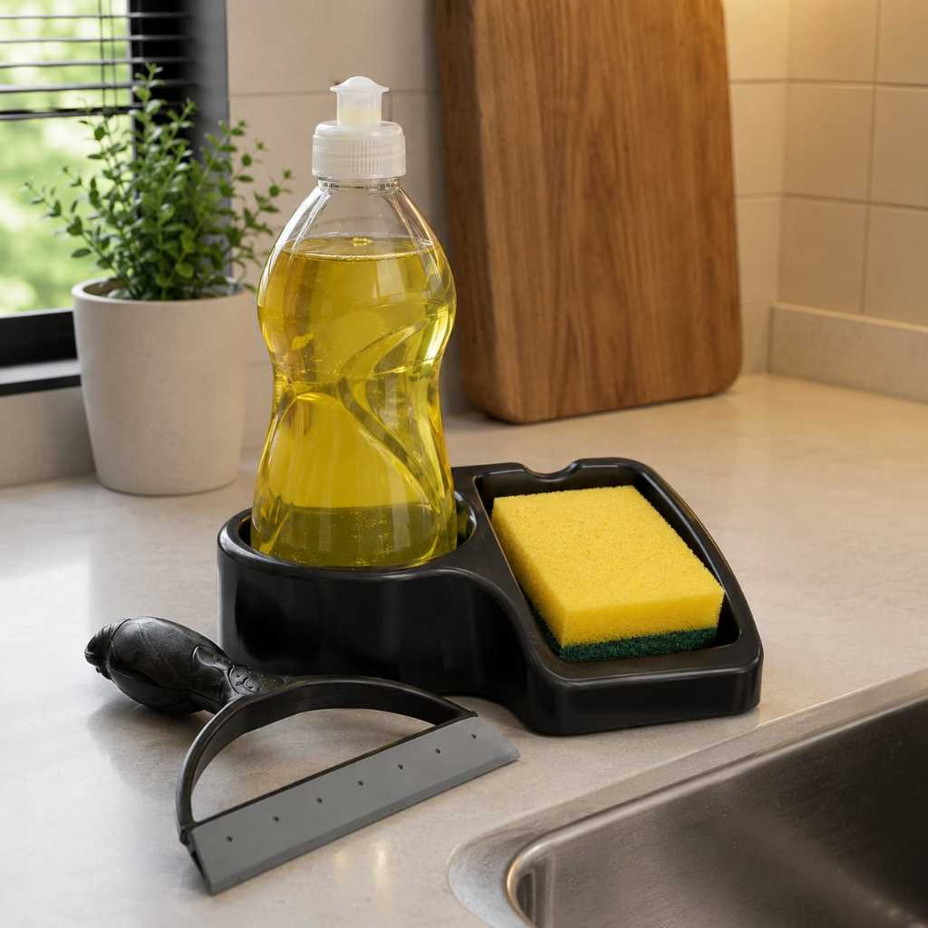 Kit Pia Cozinha Rodo e Porta Detergente - Organizador - Marca Keita — imagem 2 de 2
