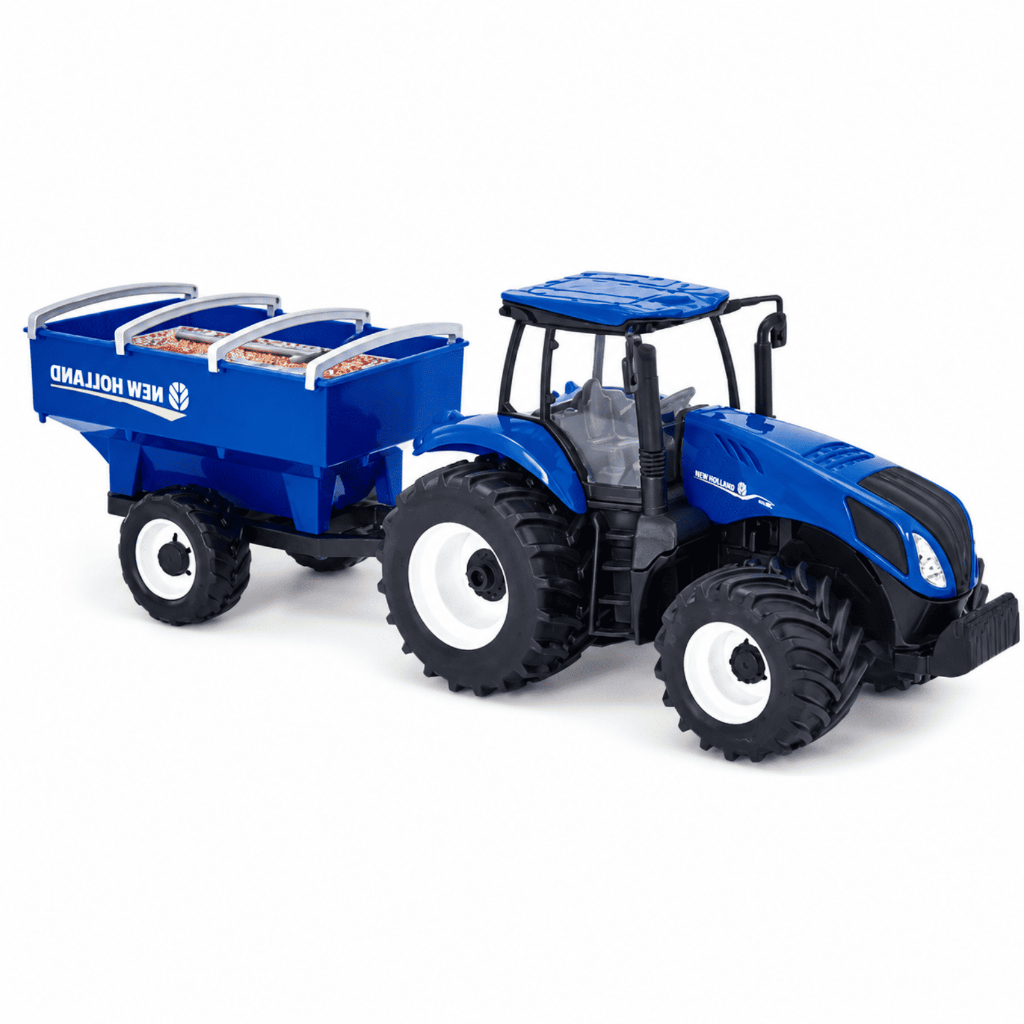 Trator New Holland T8 430 Com Carreta Graneleira Pneus Emborrachados Acessórios Infantil