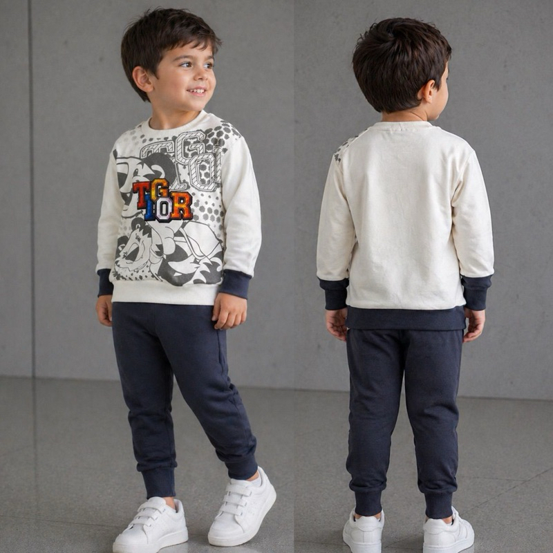 Conjunto Tigor Infantil Masculino Moletom Leve Peluciado Inverno 4 a 12 Anos