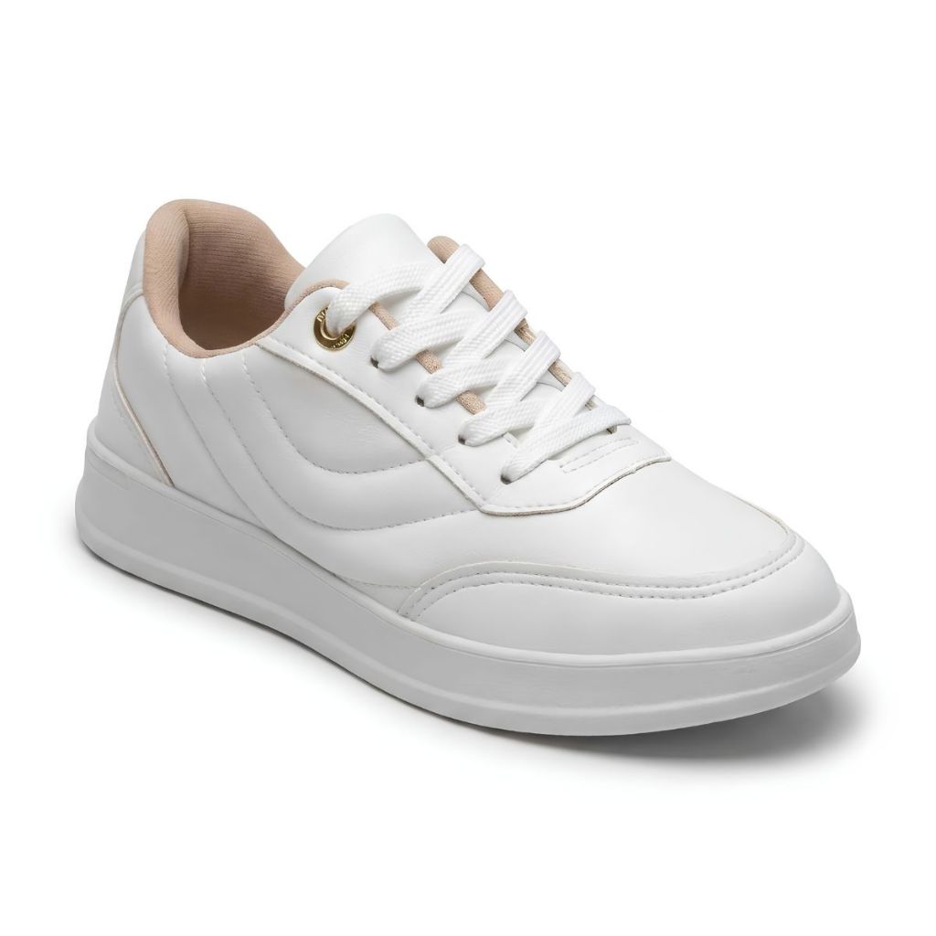 Tênis Feminino Modare Casual Branco Leve Confortável e Macio Solado Reto Cadarç