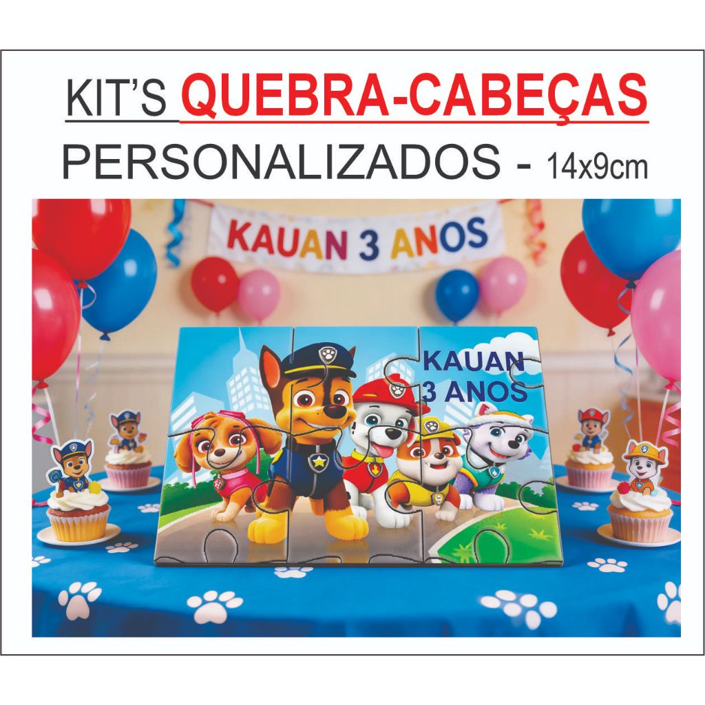 kits quebra cabeças personalizado lembrancinhas personalizadas festa aniversário infantil