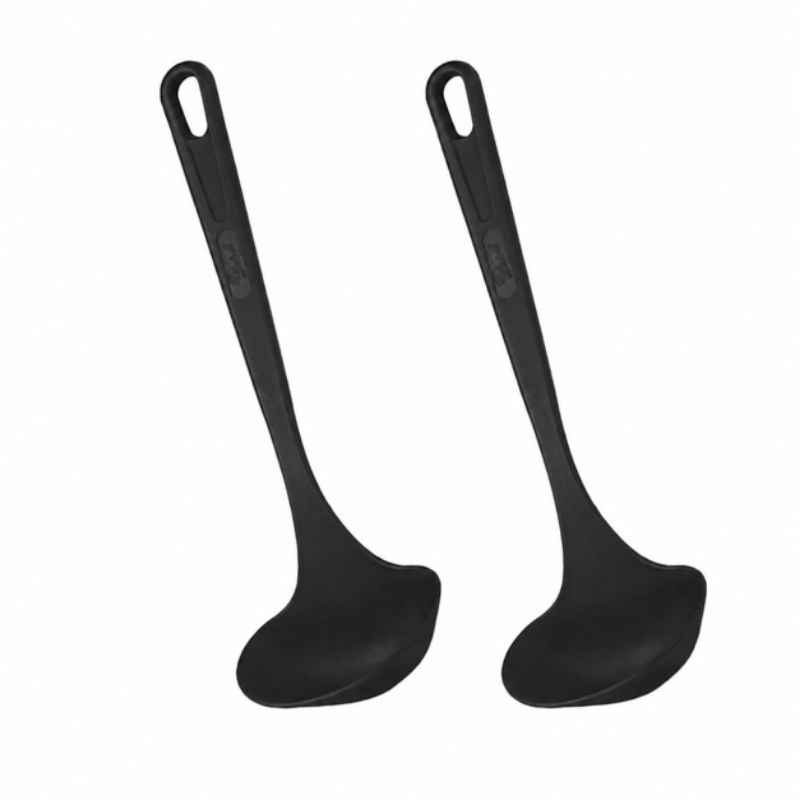 kit 2 Utensilio Cozinha de Nylon Preto Concha