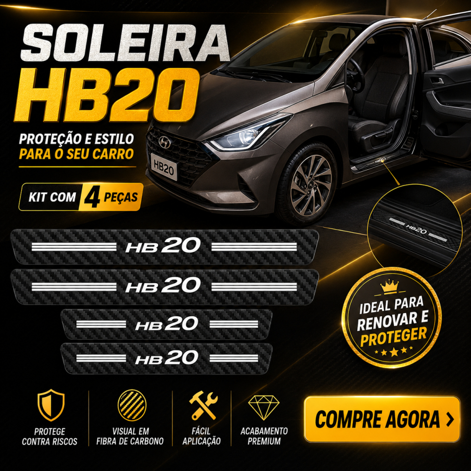 Soleira Adesivo  Porta Hb20 Hatch/ Sedan Ideal para Proteger e dar um Design no seu Carro