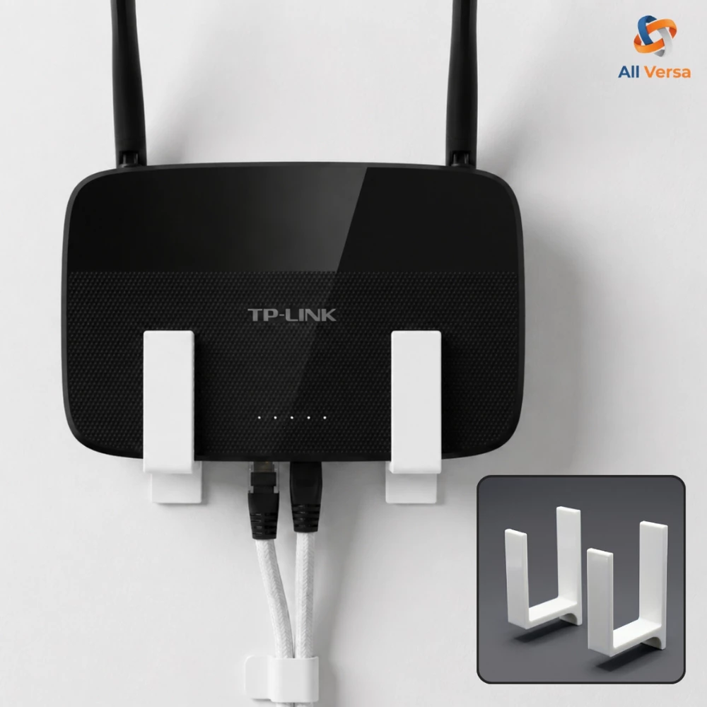 Suporte Roteador Parede Sem Furo Fita Adesiva Organizador WiFi Universal