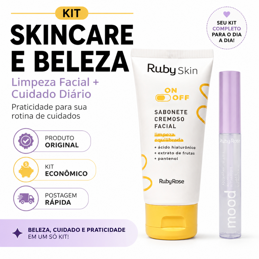 Kit 2 Un Skincare Ruby Skin Mood Ruby Rose Limpeza Facial